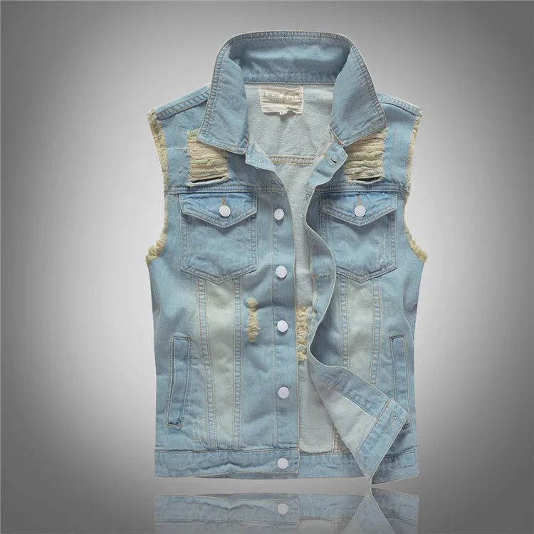 Men'S Fashion Vest With Jeans - 봄 가을 새로운 패션 남성 씻어