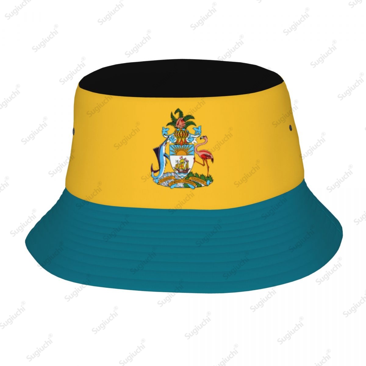 Mens Fashion Bucket Hat - 2025 바하마 3D 깃발 남녀 버킷햇