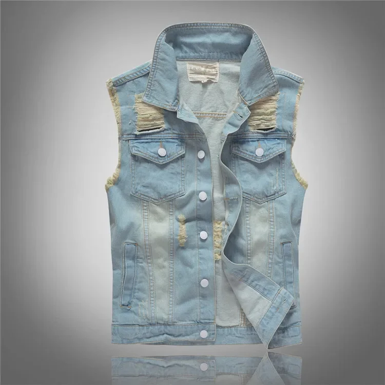 Men'S Fashion Vest With Jeans - LIBIELIY 봄 가을 새로운 패션 남성