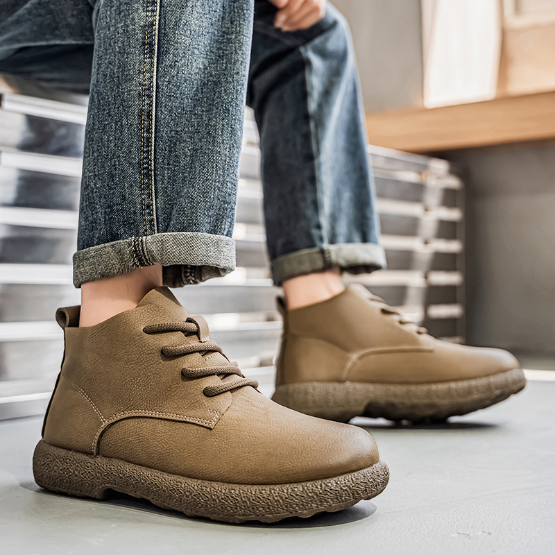 Men'S Fashion Online - 남성용 앵클 부츠 브라운 숏 부츠