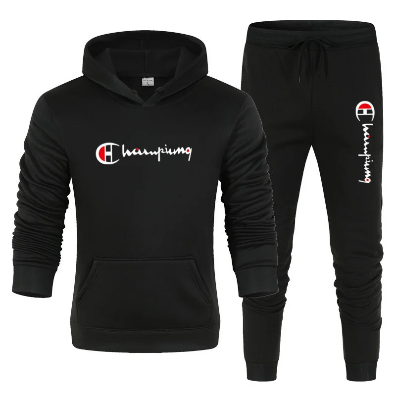 Jogger Sweatpants Men - 2026 남성 트레이닝복 후드 스웨트셔츠+스웨트팬츠 2종