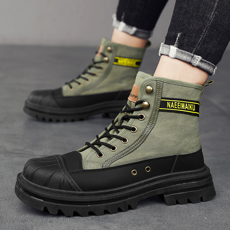 Men'S Fashion Online - 남성용 캔버스 부츠 패션 하이탑 캐주얼