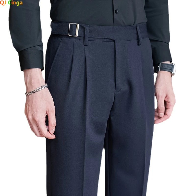 Men'S Fashion Khaki Pants - 네이비 남성 정장 바지, 화이트 블랙