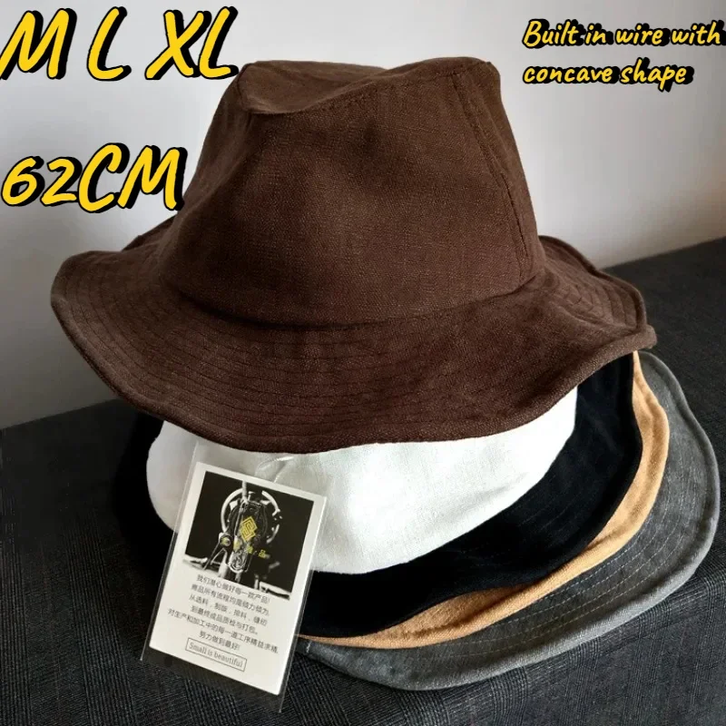 Mens Fashion Bucket Hat - 새로운 일본 디자이너 빅 헤드 62cm