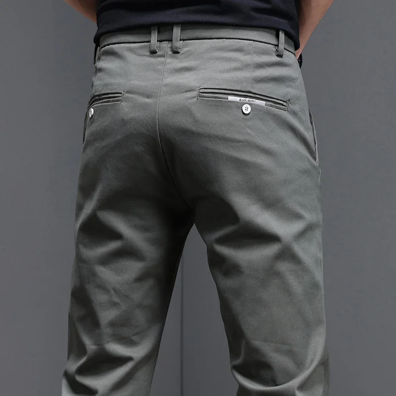 Men'S Fashion Khaki Pants - 97.8% 면 2025 봄 가을 남성