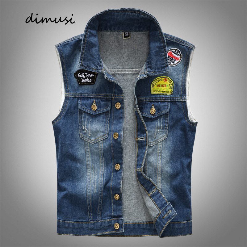 Men'S Fashion Vest With Jeans - 용수철 여름 남성용 데님 조끼, 빈티지
