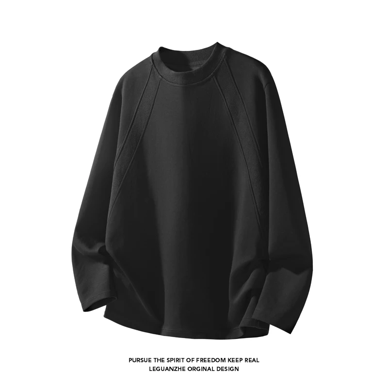 Mens Fashion Style - 남성 패션 래글런 심 크루넥 긴소매