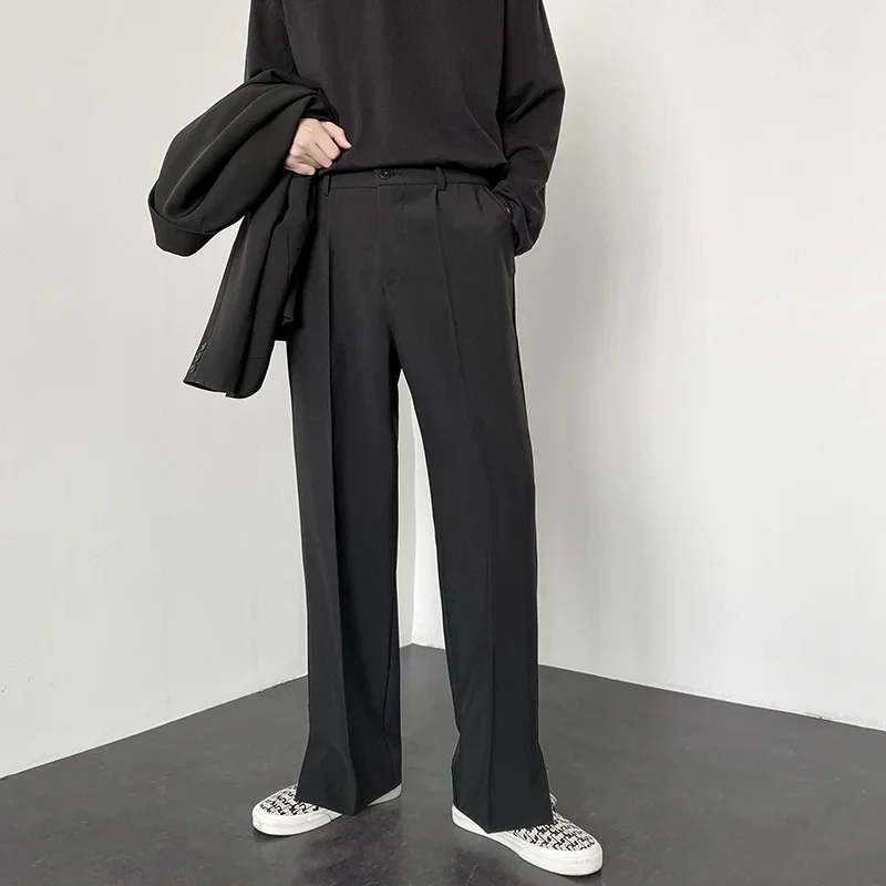 Men'S Fashion Khaki Pants - 한국 패션 남성 스트레이트 배기 수트