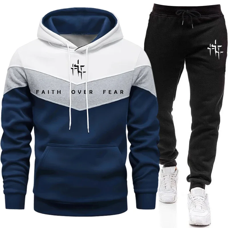 Faith Over Fear 남성용 트랙수트 후드 티셔 - Jogger Sweatpants Men 리뷰 및 가격