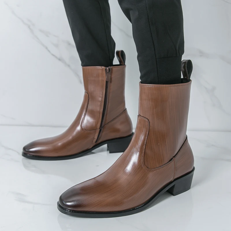 클래식 편안한 앵클 부츠 패션 남성 캐주얼 가죽 첼시  - Men'S Fashion Online 리뷰 및 가격