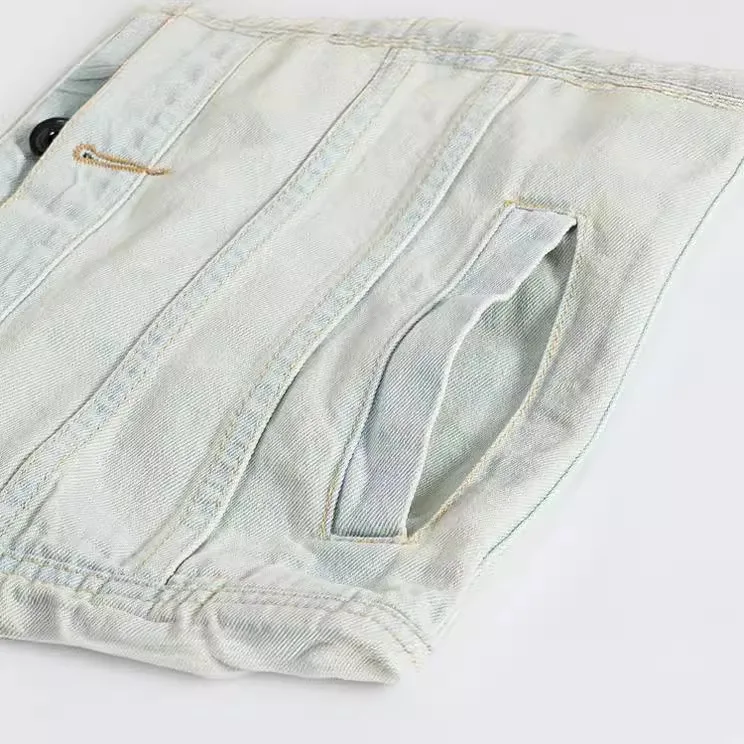 팝 봄 가을 새로운 패션 남성 워시 빈티지 레트로 블루 - Men'S Fashion Vest With Jeans 리뷰 및 가격