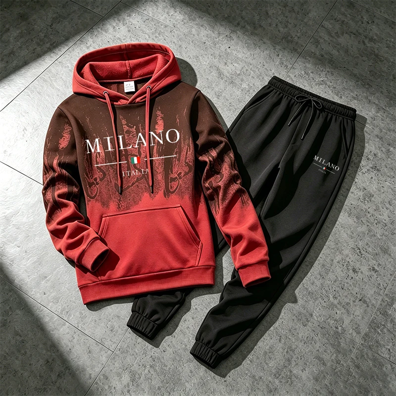 이탈리아 패션 스포츠웨어 2피스 세트 남성 데일리 캐주 - Jogger Sweatpants Men 리뷰 및 가격