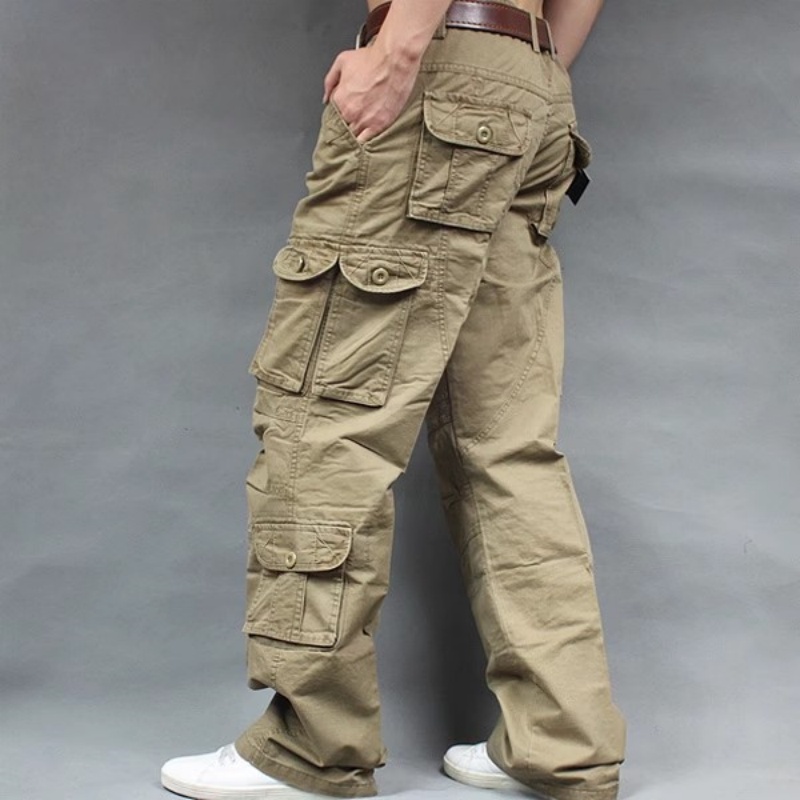 패션 캐주얼 카고 바지 남성용 멀티 포켓 카키색 바지  - Men'S Fashion Khaki Pants 리뷰 및 가격