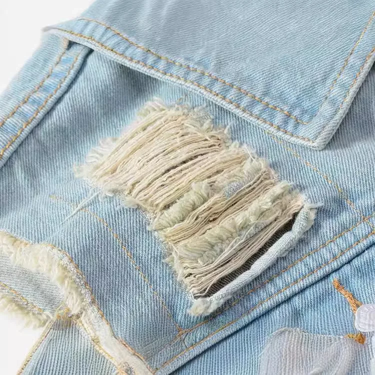 봄 가을 새로운 패션 남성 씻어 라이트 블루 Sleev - Men'S Fashion Vest With Jeans 리뷰 및 가격