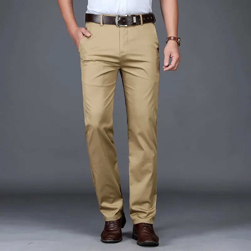 여름 얇은 남성 슬림 정장 바지 패션 비즈니스 캐주얼  - Men'S Fashion Khaki Pants 리뷰 및 가격