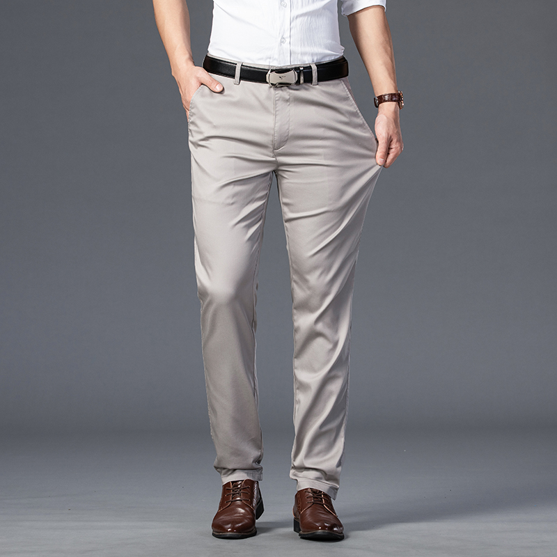 여름 얇은 남성 슬림 정장 바지 패션 비즈니스 캐주얼  - Men'S Fashion Khaki Pants 리뷰 및 가격