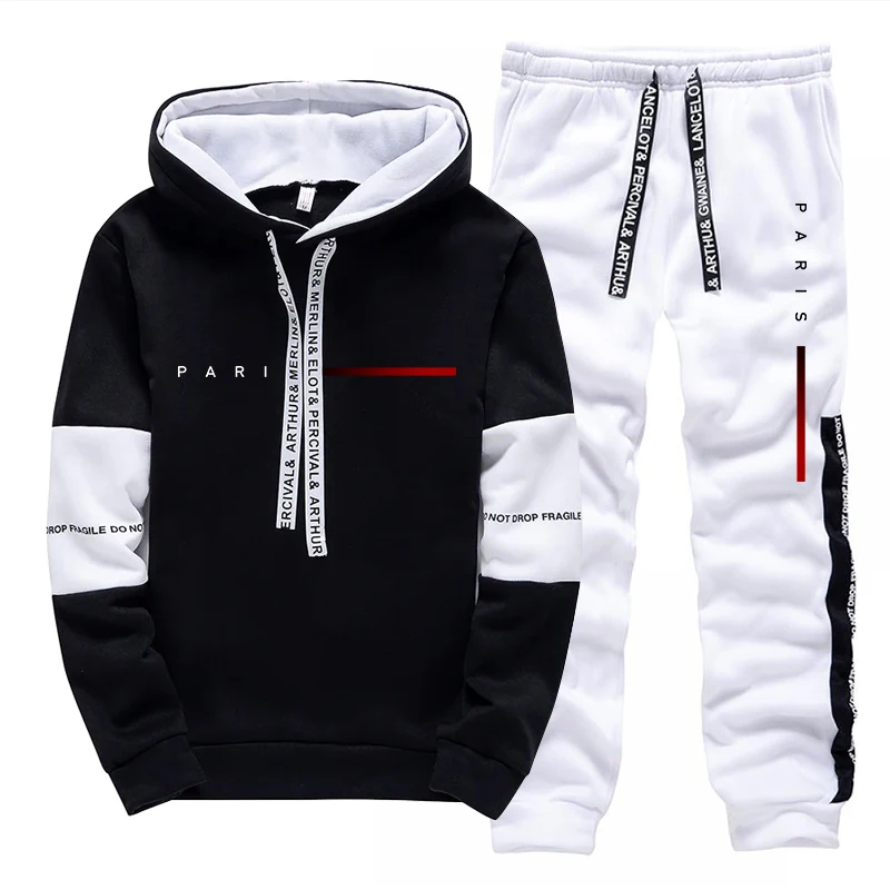 파리 패션 후디 스트리트웨어 남성 세트 후드 스웨트셔츠 - Jogger Sweatpants Men 리뷰 및 가격