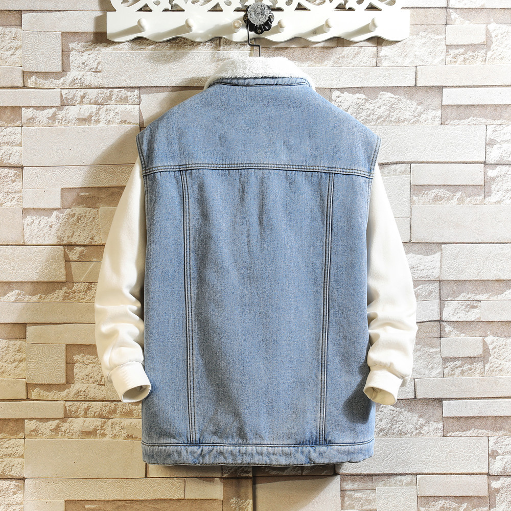 겨울 카고 데님 조끼 남성용 따뜻한 플리스 패션 민소매 - Men'S Fashion Vest With Jeans 리뷰 및 가격