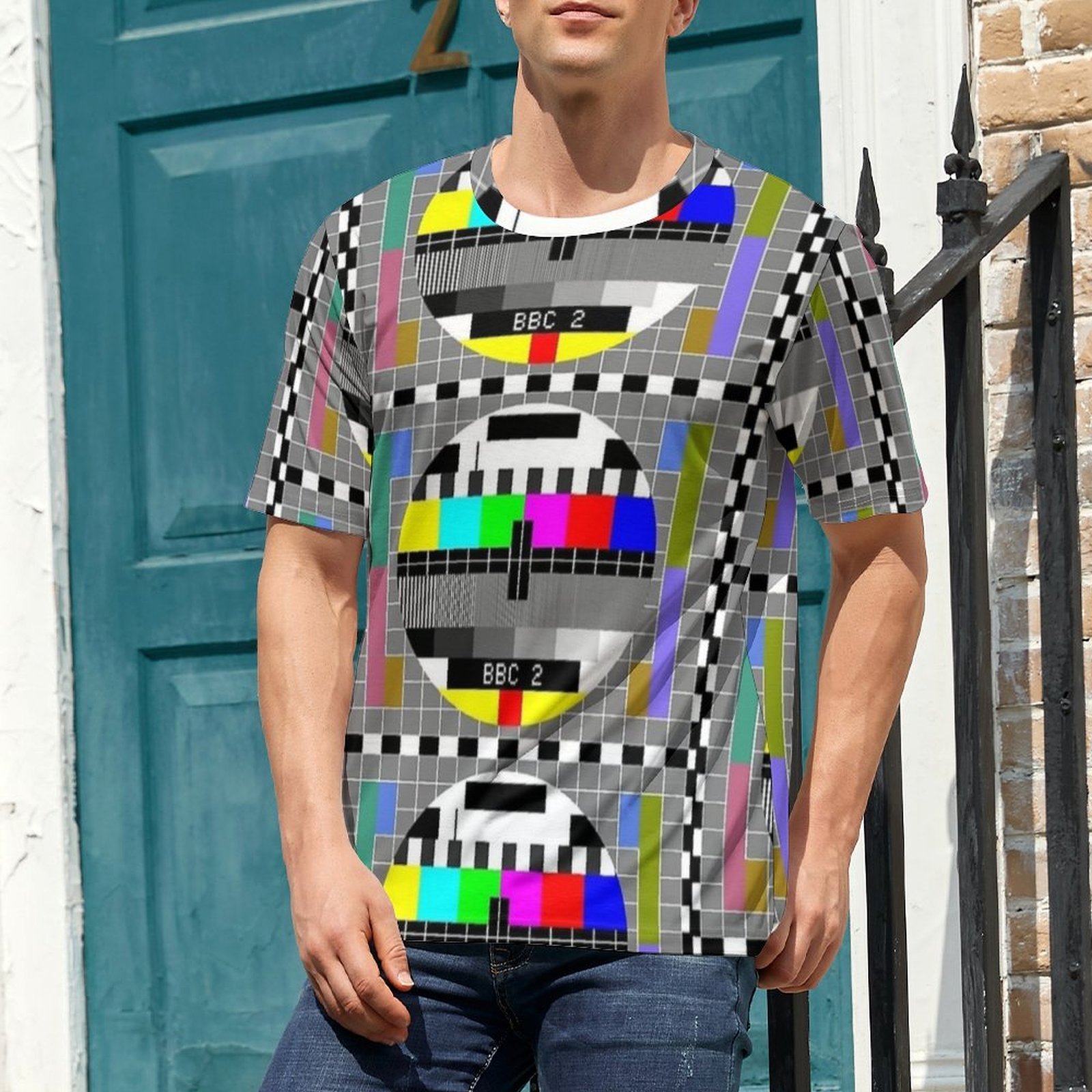 TV 테스트 이미지, 테스트 카드, 프린트 티셔츠, 남 - Mens Fashion Style Images 리뷰 및 가격