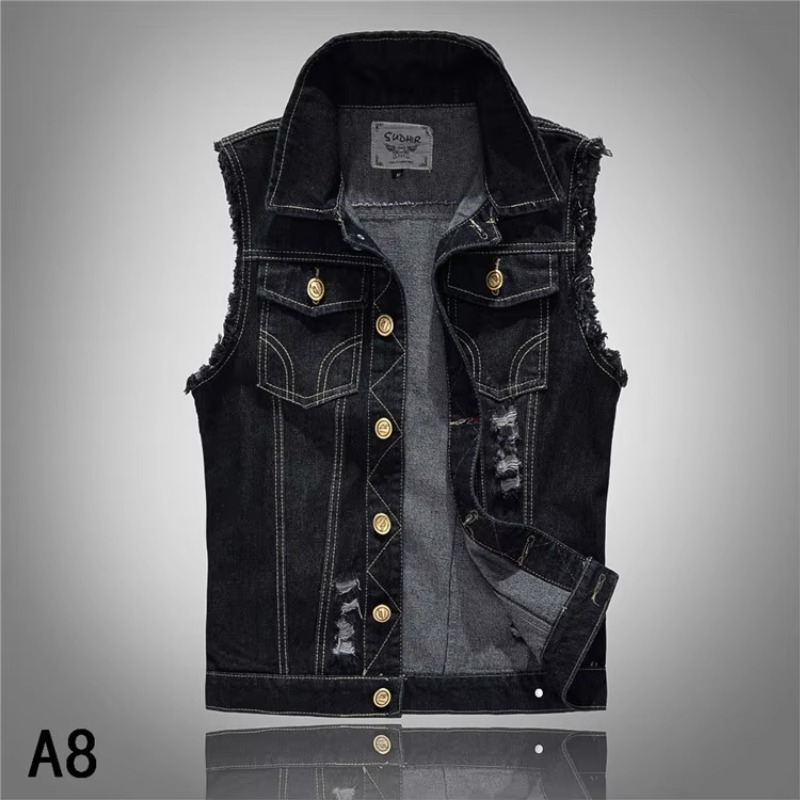 남성용 슬림 데님 조끼, 블루 핏 데님 코트, 패션 조 - Men'S Fashion Vest With Jeans 리뷰 및 가격