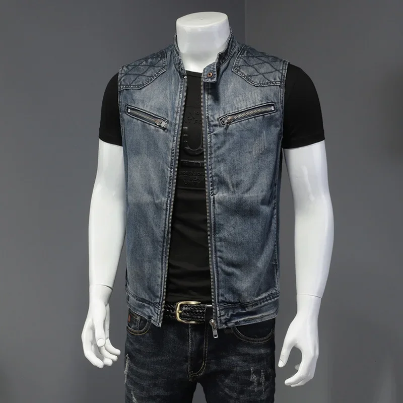 팝 스프링 가을 신상 남성 캐주얼 트렌디 스탠드 칼라  - Men'S Fashion Vest With Jeans 리뷰 및 가격