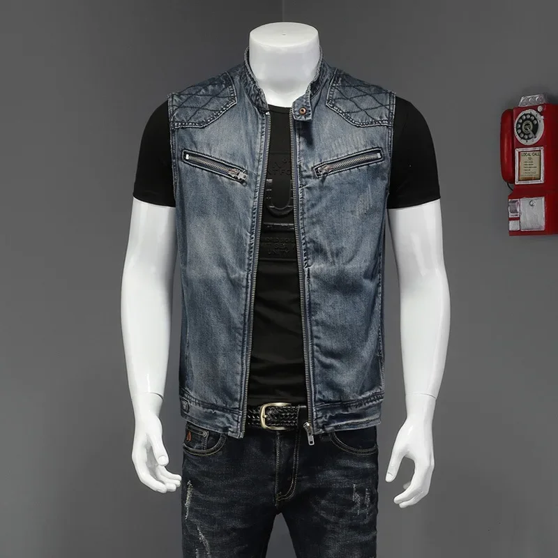 팝 스프링 가을 신상 남성 캐주얼 트렌디 스탠드 칼라  - Men'S Fashion Vest With Jeans 리뷰 및 가격