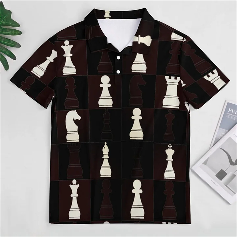 Chess King 남성용 3D 프린트 폴로 셔츠, 스 - Men Fashion King 리뷰 및 가격