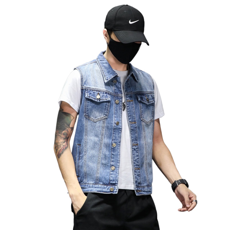 새로운 패션 남자 블루 데님 조끼 양복 조끼 민소매 자 - Men'S Fashion Vest With Jeans 리뷰 및 가격