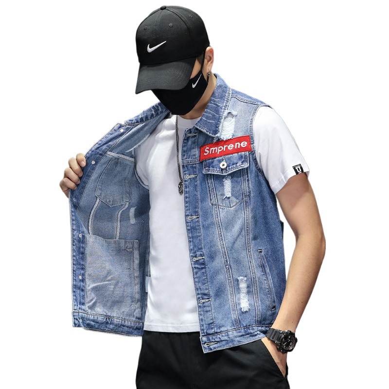 새로운 패션 남자 블루 데님 조끼 양복 조끼 민소매 자 - Men'S Fashion Vest With Jeans 리뷰 및 가격
