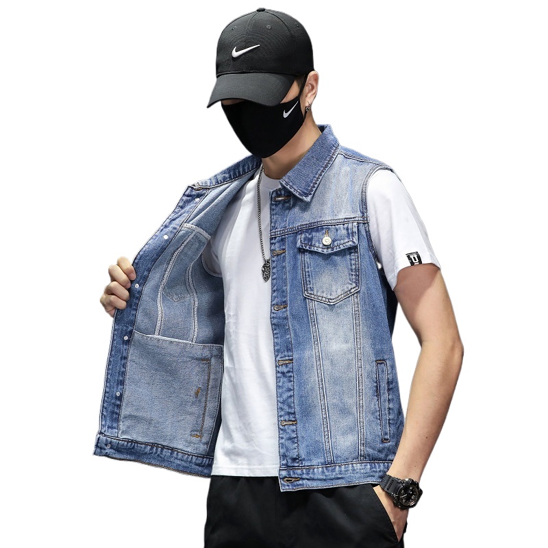 새로운 패션 남자 블루 데님 조끼 양복 조끼 민소매 자 - Men'S Fashion Vest With Jeans 리뷰 및 가격
