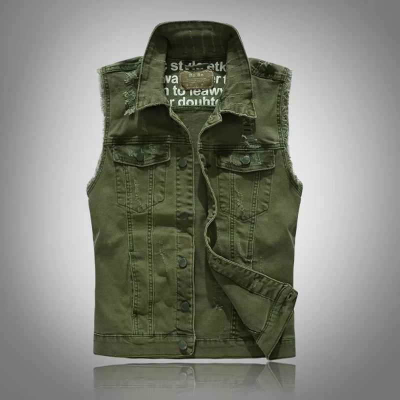 남성용 슬림 데님 조끼 재킷, 패셔너블 조끼, 블루 데 - Men'S Fashion Vest With Jeans 리뷰 및 가격