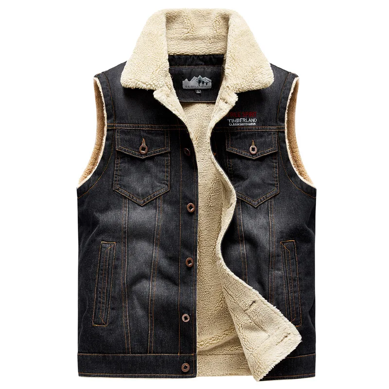 남성용 신상 데님 조끼, 겨울용 플리스 안감, 따뜻한  - Men'S Fashion Vest With Jeans 리뷰 및 가격
