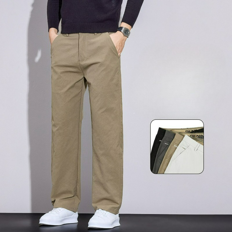 남성 바지 비즈니스 캐주얼 솔리드 봄 가을 스트레이트  - Men'S Fashion Khaki Pants 리뷰 및 가격