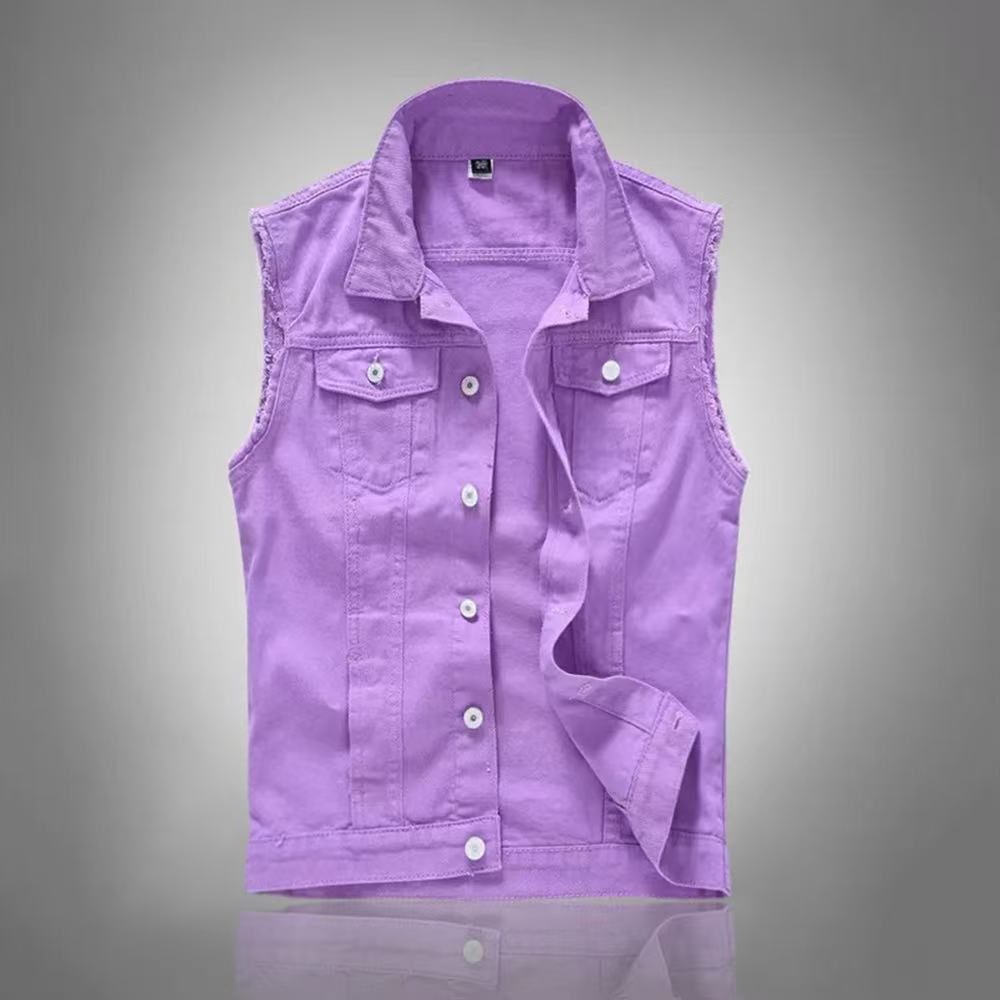 새로운 패션 남성 블루 캐주얼 데님 조끼 재킷 남성 트 - Men'S Fashion Vest With Jeans 리뷰 및 가격
