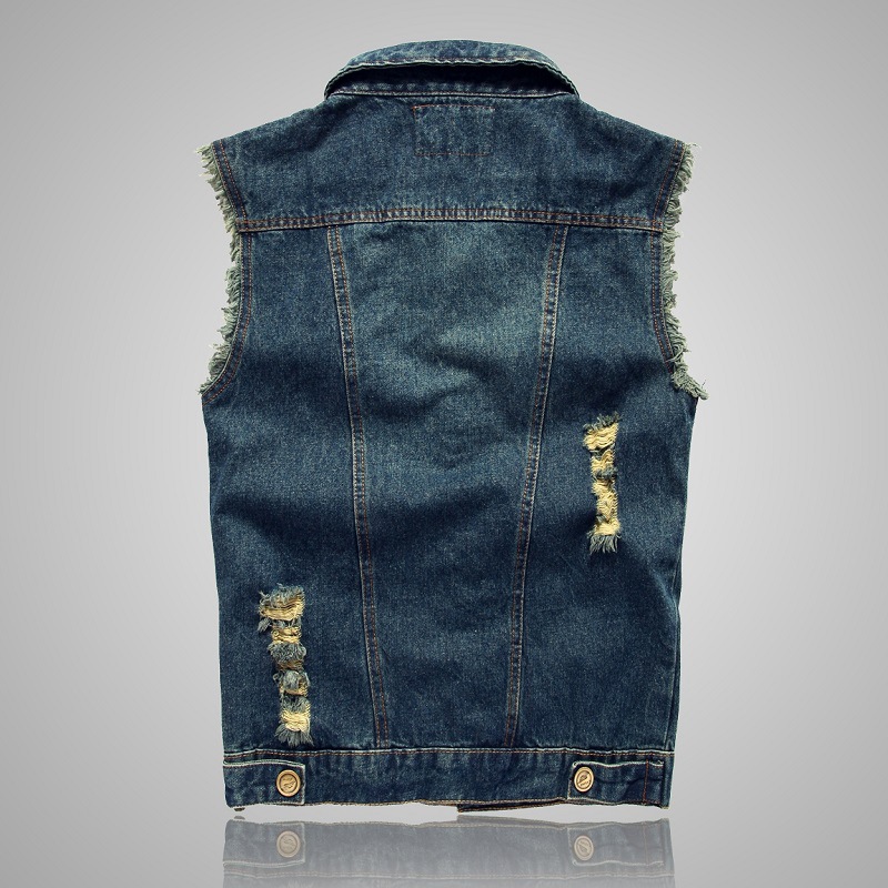 새로운 패션 남성 찢어진 데님 조끼 민소매 재킷 라이트 - Men'S Fashion Vest With Jeans 리뷰 및 가격