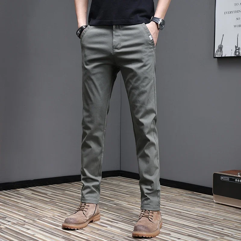 97.8% 면 2025 봄 가을 남성 캐주얼 바지 비즈 - Men'S Fashion Khaki Pants 리뷰 및 가격