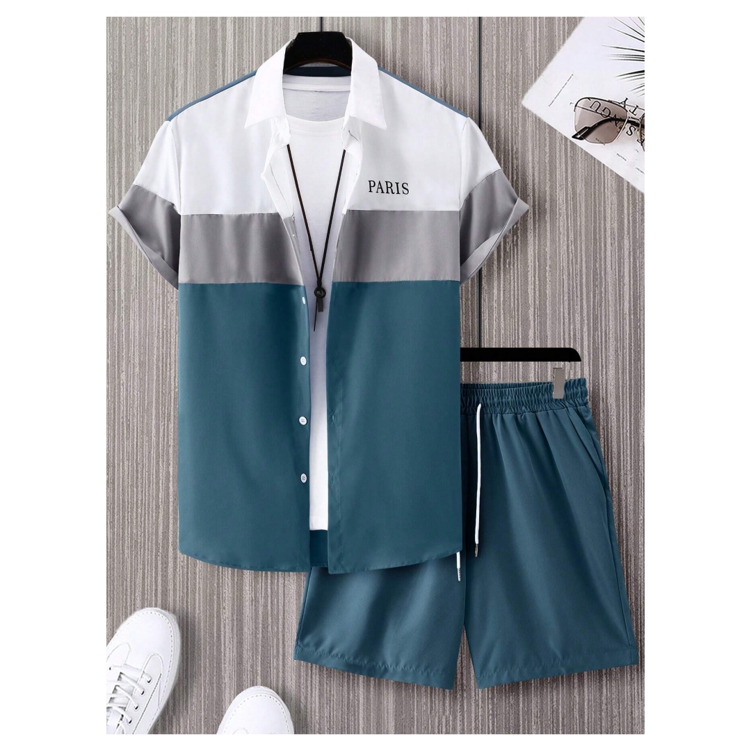 남성 패션 정장 블루 앤 화이트 패치워크 컬러 싱글 브 - Mens Fashion Style 리뷰 및 가격
