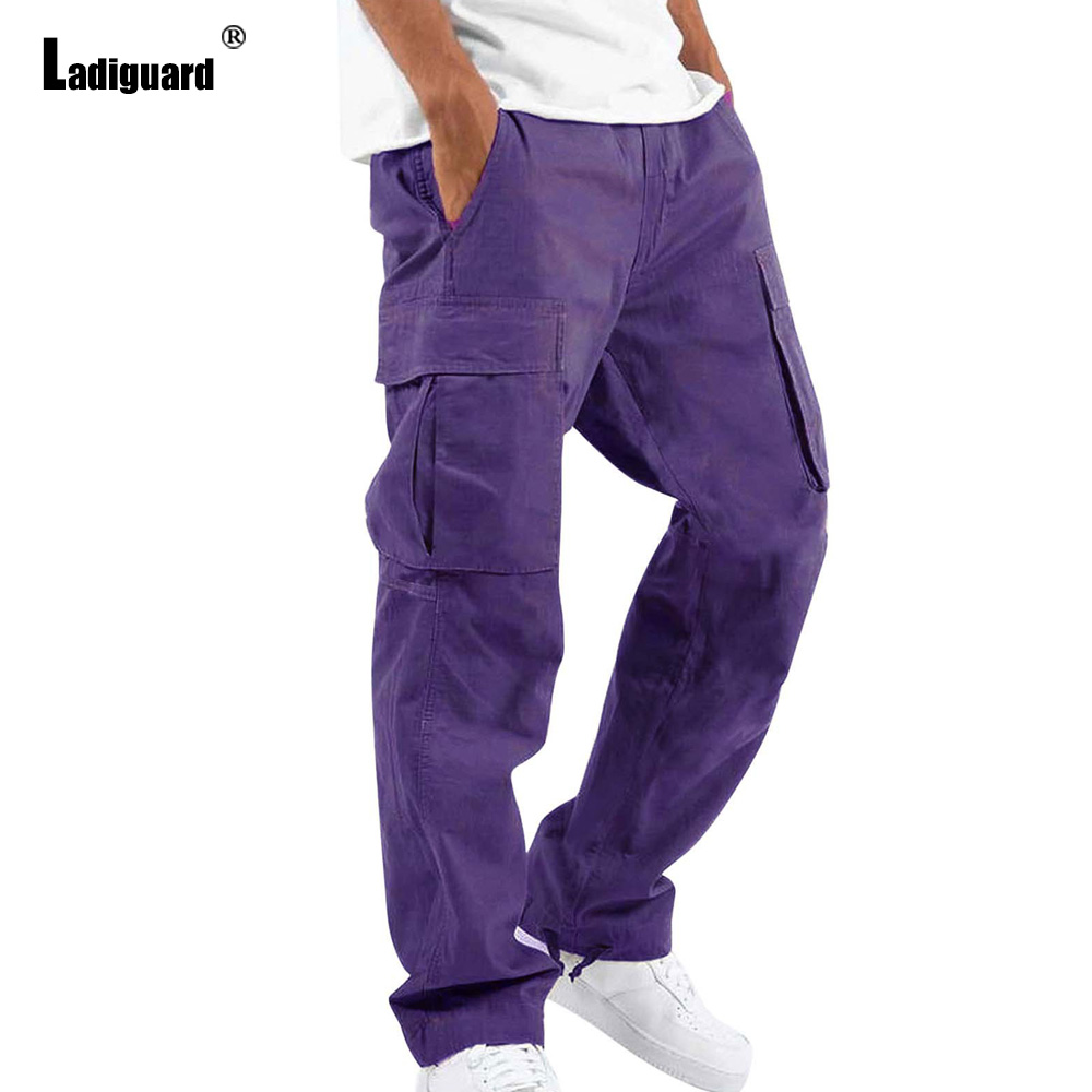 남성용 멀티 포켓 바지, 카고 팬츠, 단색, 보라색,  - Men'S Fashion Khaki Pants 리뷰 및 가격