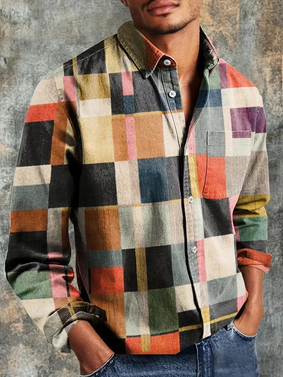 남성 패션 캐주얼 패션 패치워크 디자인 린넨 셔츠 플로 - Mens Fashion Style 리뷰 및 가격