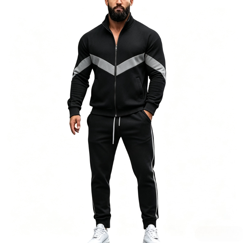 가을 패치워크 트랙슈트 남성 2피스 스포츠웨어 세트 스 - Jogger Sweatpants Men 리뷰 및 가격