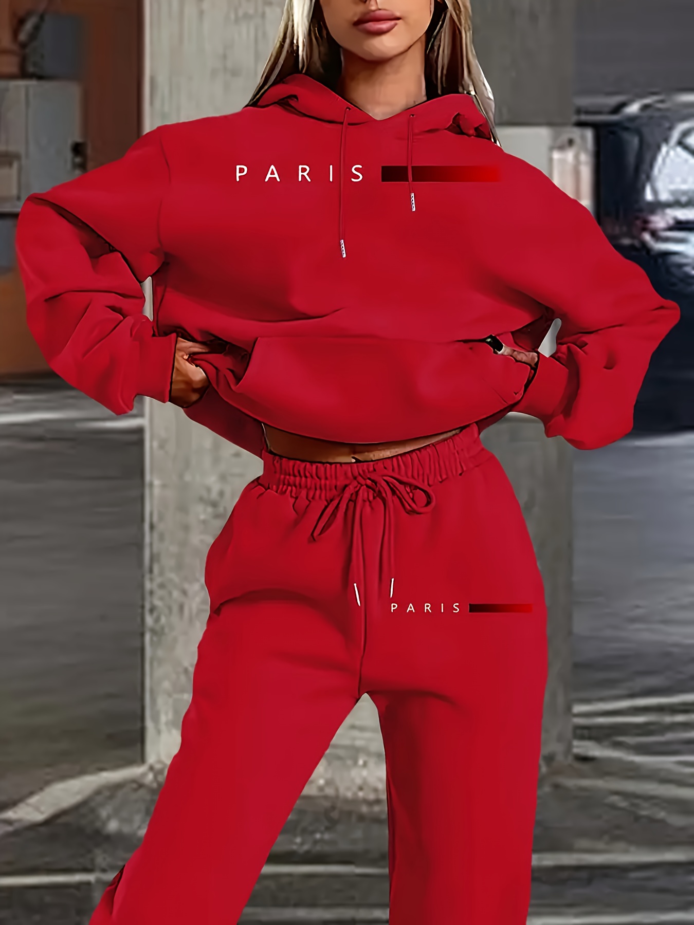 새로운 여성 세트 후드티와 바지 파리 레터 프린트 고품 - Paris Men'S Fashion 리뷰 및 가격