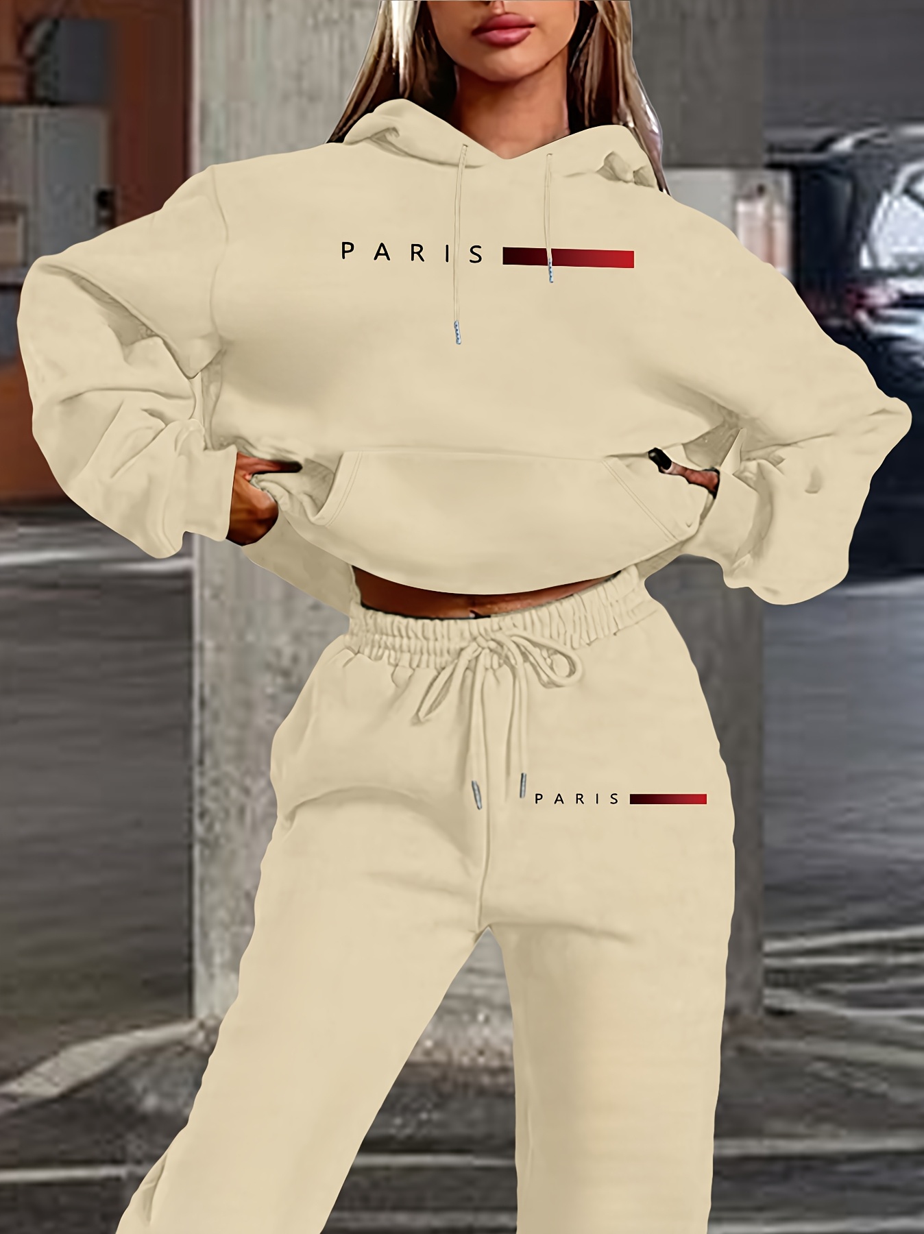 새로운 여성 세트 후드티와 바지 파리 레터 프린트 고품 - Paris Men'S Fashion 리뷰 및 가격
